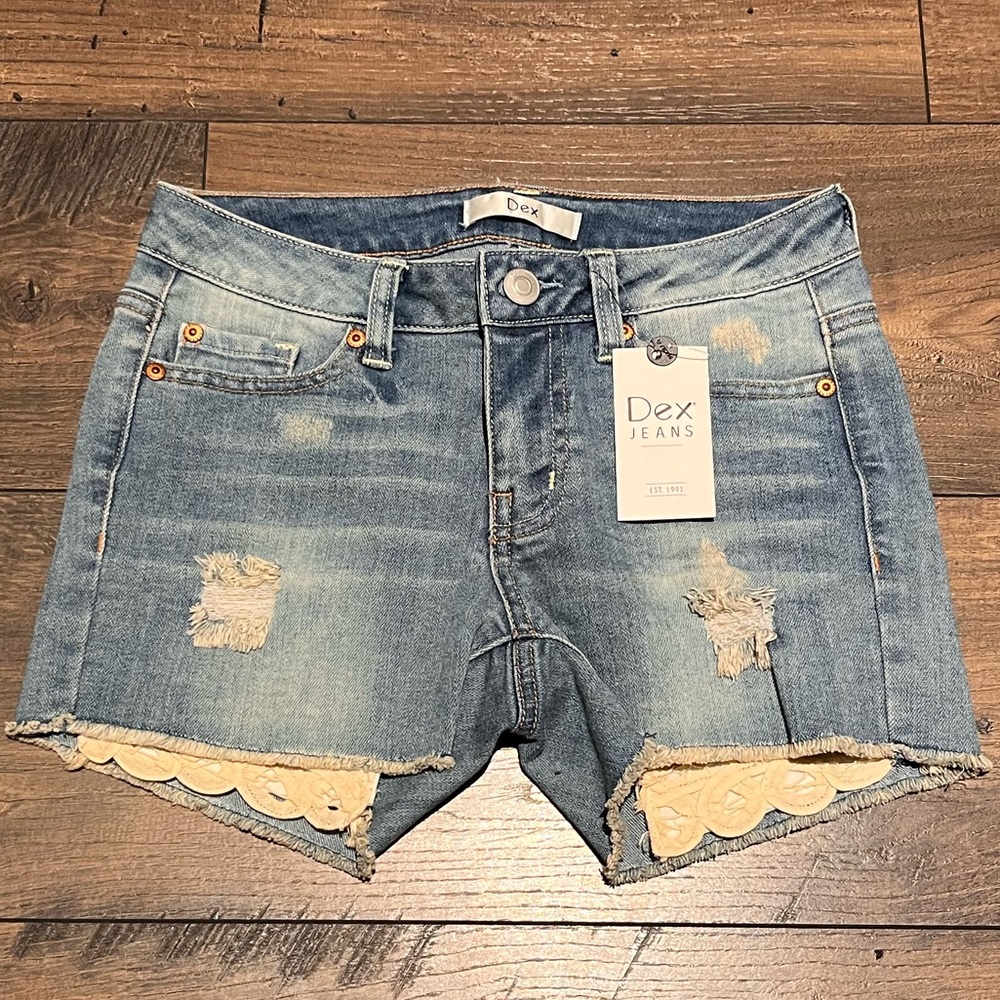 Dex Cut Off Denim and Lace shorts